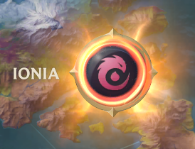 The Ionia icon on the World Map, glowing gold to show there are adventures there to continue.